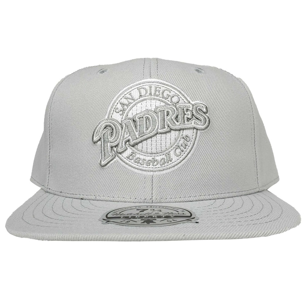 San Diego Padres Mitchell & Ness MLB Fitted 7 3/4 Liberty Fit Hat Cap‎ Gray NWT